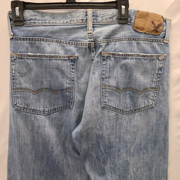American Eagle Relaxed Straight Jeans Size 32x30 Men's Blue Denim - Picture 5 of 12
